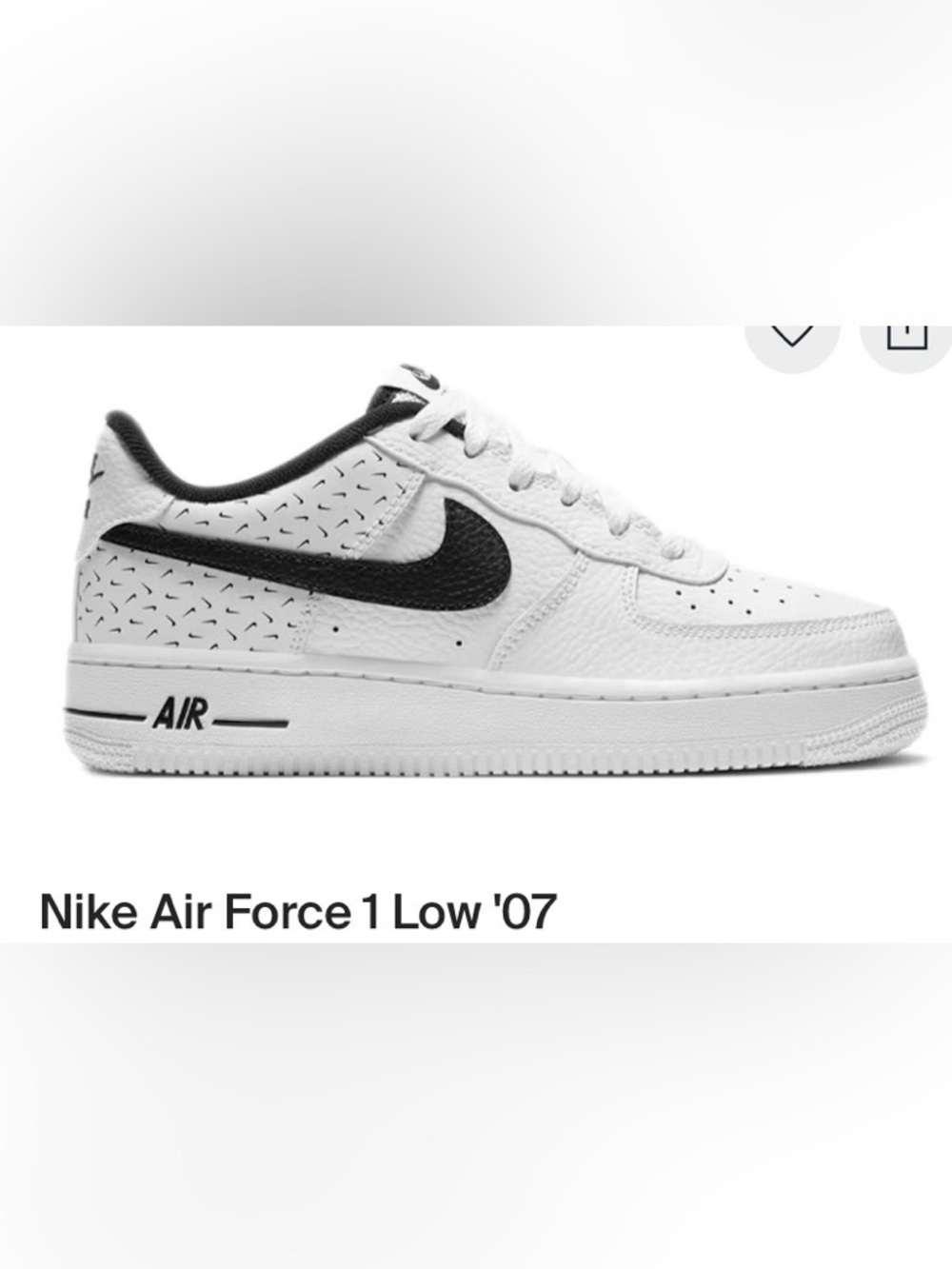 Nike White Low-Top Sneaker with Black Swoosh